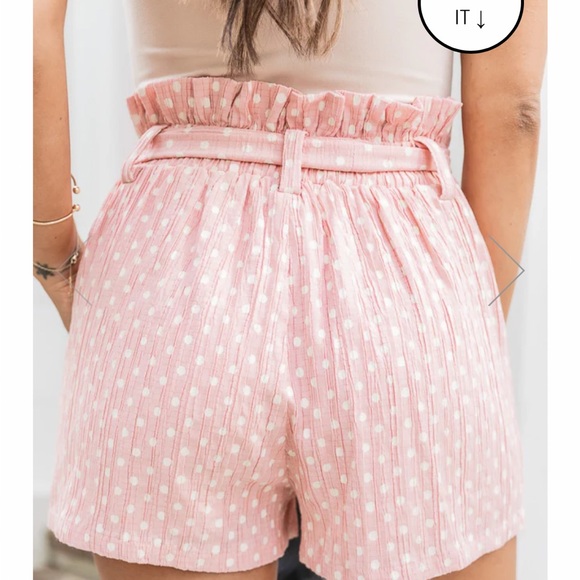Pink lily polkadot shorts NWOT - Picture 2 of 4